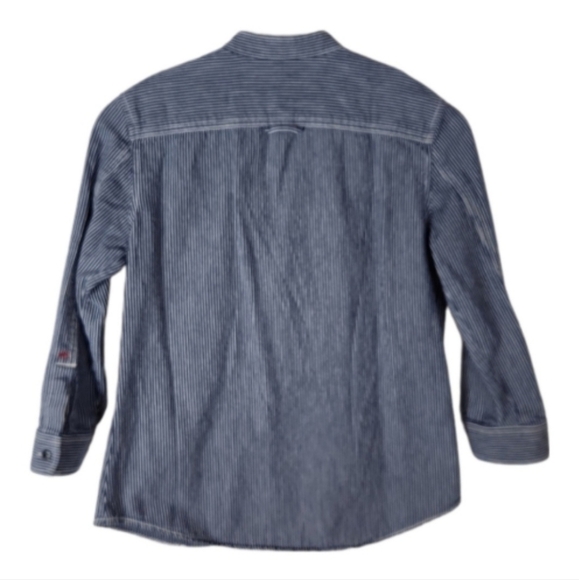 American Eagle Pinstripe Blue Shirt, S - Picture 2 of 3